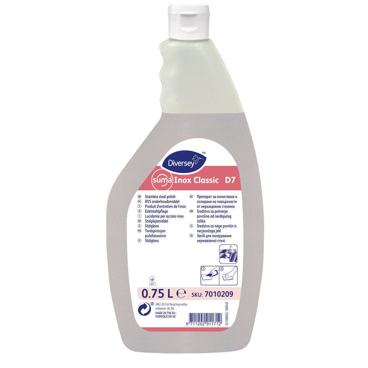 Diversey Suma Inox Classic D7, 750ml - поліроль для нержавіючої сталі, для кухні